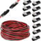 RUNCCI-YUN 10 pezzi Connettori a Striscia LED,DC12V Connettore Elettrico,LED 2 pin Cavo Connettore,Bassa Tensione Connettori a Filo+20m Cavo prolunga striscia a LED per SMD 3528 2835 5050 5630