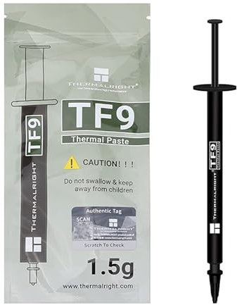 Thermalright TF9 1.5g Thermal Grease,The High Performance Thermal Paste for Cooling All Processors, Heat Sink Paste High Durability 1.5W/m. Graphics Cards and Heat Sinks in Computers and Consoles
