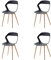 GrandCA HOME Lot de 4 Chaises de Salle à Manger, Chaises de Cuisine, Design Creux Sculpté avec Dossier, Pieds en Métal de Couleur Naturelle d'origine, Noir