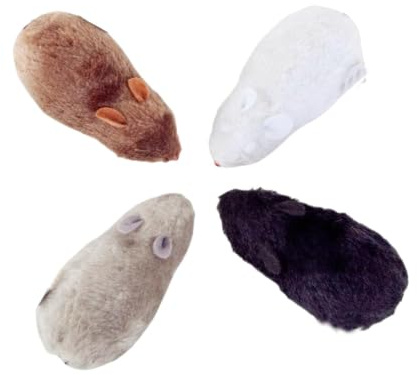 4Pcs Wind Up Halloween Mouse for Kids - Spring Jumping and Walking Clockwork Toys for Girls Boys - Novelty Party Bag Fillers for Trick and Treat