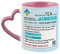 Getagift Personalised Name Tea Prescription Mug Ceramic Heart Handle Coffee Mug. (Pink)