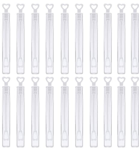 CYIOU 50 Stück Seifenblasen Hochzeit Set Seifenblasen Nachfüllflasche Mini Seifenblasen Seifenblasen Stab für Hochzeiten Themenparty Geburtstag (Weiß)
