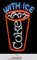 Metall Schild 20x30cm mit 4 Magneten Coke with Ice Neon Style Blechschild