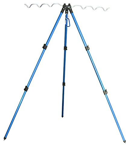 DAZZLEEX Treppiede Stand Rest Multifunzionale per Canna da Pesca, Staffa Retrattile in Alluminio Pieghevole, Supporto per Bastone