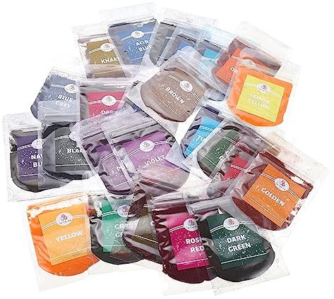 COHEALI 24 colores polvo de color para niños y adultos tie dye party supplies halloween DIY supplies Jabón, Vela, de baño,Arte Uñas etc