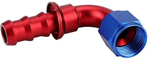 Akozon AN10 90 Gradi Push On Lock Maschio Raccordo Carburante per Tubo Flessibile Olio e Benzina (90°)
