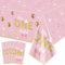 XJLANTTE | 4er-Pack Tischdecken zum 1. Geburtstag von Miss Onederful – rechteckige Tischdecken in Roségold, für Mädchen, Einjährige, Babyparty-Zubehör, 130 x 220 cm (Miss Onederful)