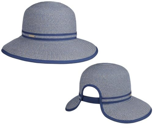 Seeberger Leontine Strohhut Sommerhut Sonnenhut Damenhut (One Size - blau)