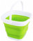 König Design Faltbarer Eimer - Platzsparend & Robust - BPA-frei, Ergonomischer Griff - Haushalt, Outdoor (Grün, 3 Liter)