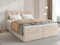 BROMARKT Boxspringbett mit Bettkasten Polsterbett mit Bonell-Matratze und Topper Doppelbett mit Stauraum Bett für Schlafzimmer gepolstertes Kopfteil Detroit 160x200 Härtegrad H3 Samtstoff Beige