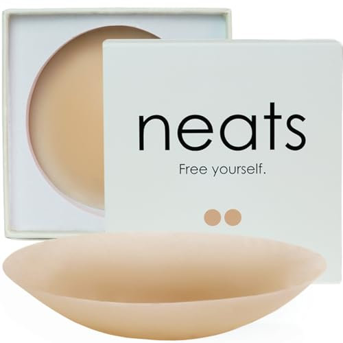 NEATS Copricapezzoli da Donna, Reggiseno Invisibile Adesivo Riutilizzabile in Silicone Ipoallergenico, Nipple Covers Capezzolo Copre Petalo (Caramel, 10cm)