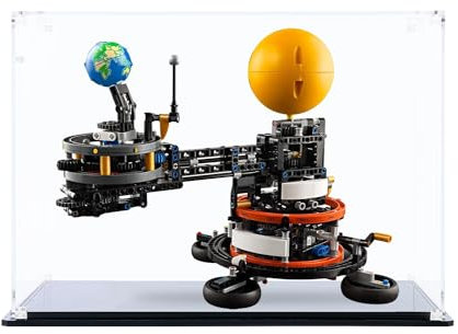 icuanuty Acryl Vitrine für Lego Technic Sonne Erde Mond Modell 42179, für Lego Vitrine 21333/71819/75953/76393/76407/80112/10317/77073, Größe: 40x20x30 cm(Nur Display Case)