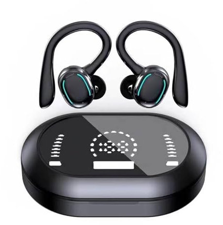 Jectse Wireless Earbuds Bluetooth 5.3 Headphones, IPX7 Waterproof Over Ear Earphones with Microphone, with Charging Case, Sports Ear Buds with Earhook for Sports Workout Running