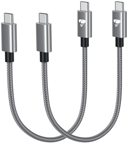 USB C to USB C Cable Fast Charging [0.5M 2Pack] 60W Type C to Type C Cable C to C Charger Lead for iPhone 15 Pro Max Plus MacBook Air/Pro iPad Pro/Air Samsung Galaxy S23/S22/S21 Google Pixel 8/7