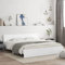 Faroom Holzbett Futonbett Bett 200x200 cm mit Lattenrost & Kopfteil, Bettrahmen Holzwerkstoff Einzelbett Doppelbett Bettgestell Weiß