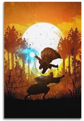 LMJUSNEFNC Poster, Motiv: Minato gegen Obito, dekoratives Gemälde, Leinwand, Wandposter und Kunstdruck, moderne Familienschlafzimmer-Dekoration, Poster, 20 x 30 cm