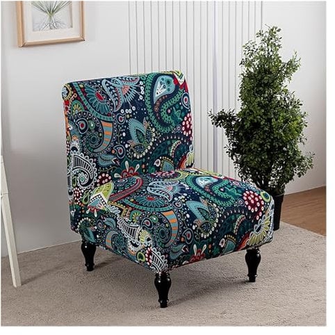 Generisch Stretch Ohne Armlehnen Sesselhussen, Husse Überzug ​für Clubsessel Sofabezug Freizeit Sesselbezug Abnehmbare Husse Für Cafe Stuhl Sessel Für Wohnzimmer Hotel Haus Esszimmer(#7)