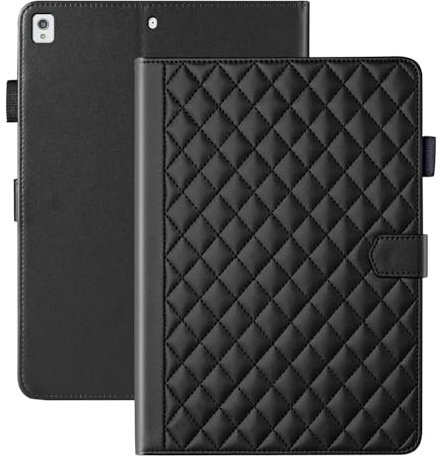 Vaitasy Coque pour iPad 10.2 Pouces iPad 9/8/7 Gen iPad Air 10.5 2019 Business Cuir PU Tablet Étui pour iPad 10.2 2021/2020/2019 avec Fente pour Carte Fonction Stand Noir