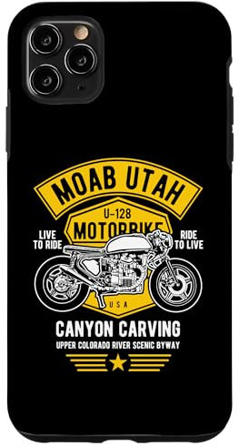 iPhone 11 Pro Max Moab Utah U-128 Retro Motorcycle Canyon Carving Design Case