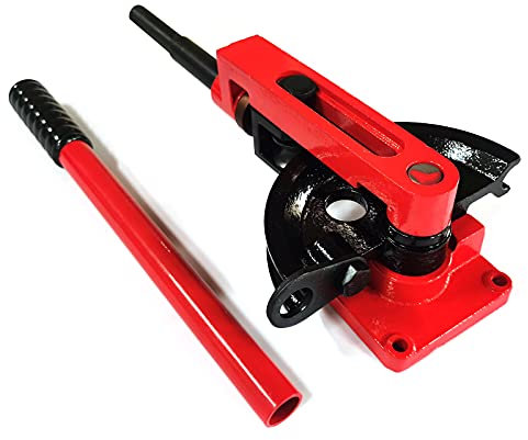 10-25 mm Rohrbiegegerät 0-180° Manueller Rohrbieger Rot Schwarz Biegemaschine Rohrbiegemaschine mit 7 Formen und 7 Walzen Geeignet zum Biegen von 0,8-2 mm Kupfer- Aluminium- Stahlrohren usw