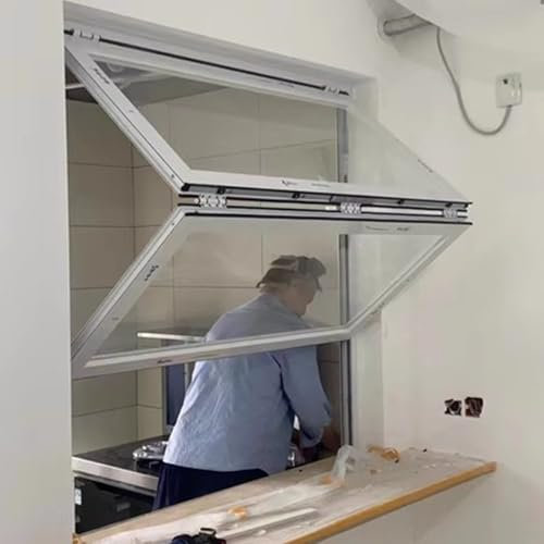 Ventanas correderas A Medida Ventana de Servicio para Food Truck, Aluminio Ventanas de Concesión con Asa de Cierre Y Vidrio Templado, Café/Cocina de Negocios/Restaurantes de Comida Rápida Utilice(