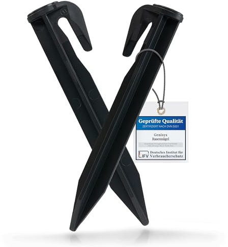 Genisys Haken kompatibel mit Scheppach RoboCut und Practixx PX-RRM Nägel Mähroboter Kabel Befestigungs Heringe Erdanker - verstärkter HQ ABS, Stück:2500