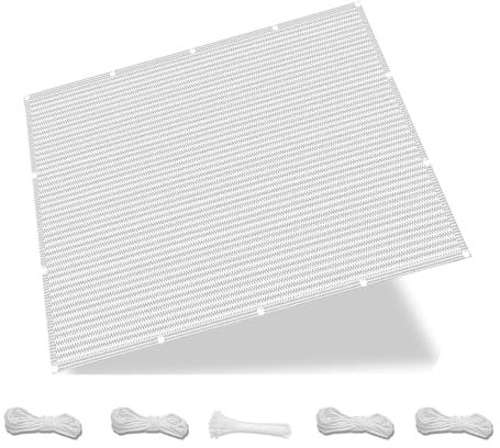 Sonnenschirm Segel Atmungsaktiv 160 x 350 cm HDPE Rechteckig UV Schutz Sonnenschutz Wetterschutz Sonnenschutzsegel Regenschutz Balkon Seitenmarkise für Garten Terrasse, Weiß