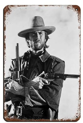 Blechschild mit Schauspieler Clint Eastwood, Vintage, Metall, Pub, Club, Café, Bar, Zuhause, Wandkunst, Dekoration, Poster, Retro, 20 x 30 cm