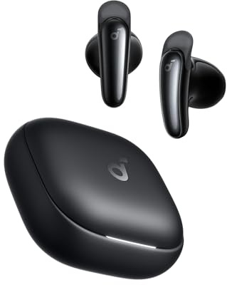 soundcore Liberty Buds by Anker, Half-in-Ear Design, Removable Ear Fins, Real-Time ANC, Fast Charging, Wireless Bluetooth Earbuds, Translation Earbuds, 30 Hours of Playtime (Renewed)