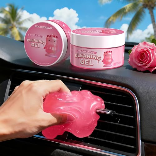 ColorCoral Keyboard Cleaner Gaming Computer Accessories Car Cleaning Kit | Reusable Cleaning Putty for PC, Laptop, Electronics, Air Vents, Car Dashboard, Home & Office, Cleaning Kit Slime 2 Pack*100g