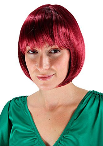 WIG ME UP - 703-39 Damenperücke Bob aubergine-rot glatt rund glänzend.