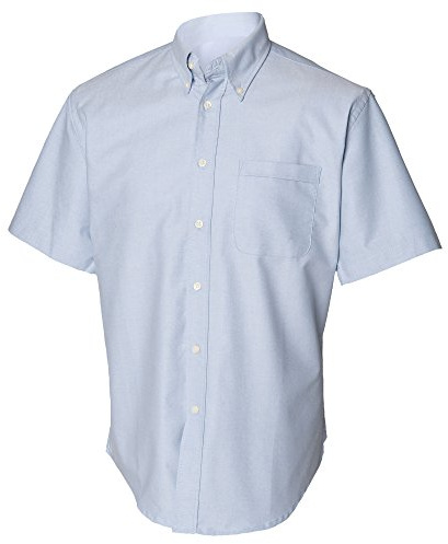 Henbury Mens Short Sleeve Classic Oxford Work Shirt (XL) (Blue)