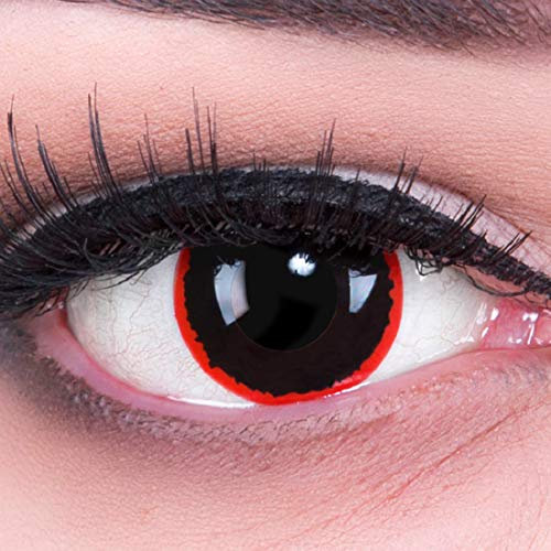 Funnylens 1 Paar farbige rote schwarze Crazy Fun exorcism Jahres Kontaktlinsen.Topqualität zu Fasching, Halloween und Karneval mit gratis Kontaktlinsenbehälter ohne Stärke!