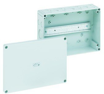 Abzweigkasten Tragschien IP66 Wand/Decke 180x254x90mm gr Kst rechteck hfr RK4 25-L