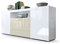 Vladon Sideboard Santiago, Made in Germany, Weiß Hochglanz/Creme Hochglanz - Moderne Kommode für Ihr Wohnbereich - (BxHxT) 167 x 72 x 35 cm