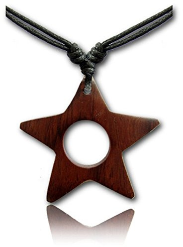viva-adorno Halskette Holzanhänger Baumwollband Surfer Kette Länge verstellbar Verschiedene Designs wählbar HK31