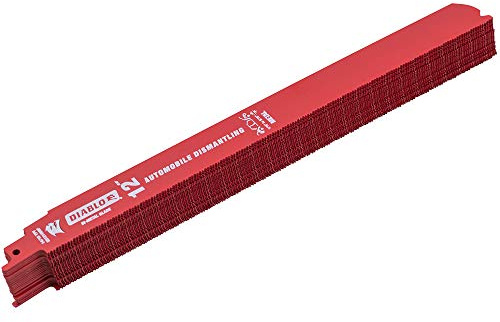 25 Stück 30,5 cm (12 Zoll) 14/18 TPI Diablo Steel Demon Bi-Metal Auto Dismantling Sägeblätter für 1/16-5/16 Medium Metal Y