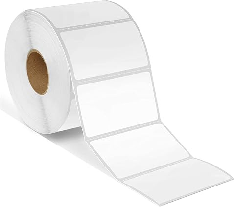 Spartan Industrial – Thermoetiketten 57 × 32 mm – 10 Rollen à 1.000 Etiketten – Perforierte Barcode- und Adressetiketten auf Rolle – Kompatibel mit Rollo und Zebra Desktop-Etikettendruckern