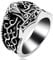 Uloveido Men's Black Biker Stainless Steel Vintage Celtic Knot Myth Thor's Hammer Band Ring for Husband (Size T) Y517