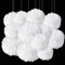 ZooYoo 12 Stück Papier-Pompons weiße für Party deko weiss,Decken,Wandbehang,Seidenblumen,1 Farbe von 30,5 cm, 25,4 cm