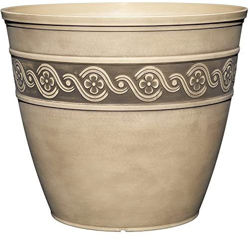 Classic Home and Garden Fioriera in resina, frassino avorio, 25,4 cm rotonda