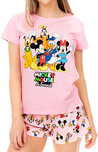 Disney Damen Mickey Mouse Minnie Mouse und Freunde Schlafanzug