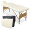 Mobiclinic®, Klappbare Physiotherapie-Liege, CM-01 Light, Europäische Marke, Massageliege, Kopfstütze, Massage, Tragbar, Holz, 186 x 60 cm, Farbe: Creme