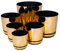 KORAD Vaso da fiori con sottobicchiere integrato - DEKOR 26/011 - Oro Lucido, Diametro 26 cm, Design Elegante, Plastica Riciclata, Lieve e Durevole