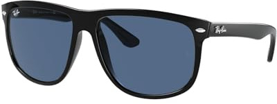 Ray-Ban Unisex RB4147 Boyfriend Square Sunglasses, Black/Dark Blue, 60 mm
