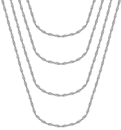 BOBIJOO JEWELRY - Chaîne Collier Maille Singapour Femme Acier inoxydable Argenté 2mm Longueur au choix - Silber - 40cm