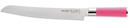 F. DICK Pink Spirit Brotmesser (Klingenlänge 26 cm, Küchenmesser mit Wellenschliff, aus hochlegiertem Edelstahl, Klinge lasergeprüft, X55CrMo14 Stahl, Griff Kunststoff) 8 1739 262-79