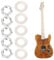 Agatige Gitarren Muttern und Unterlegscheiben, 5 Stück Gitarrenbuchsenmutter und Unterlegscheibe Silber 7-9 mm Gitarren-Eingang/Ausgang/Buchse/Muttern für E-Gitarre/Bass-Zubehör