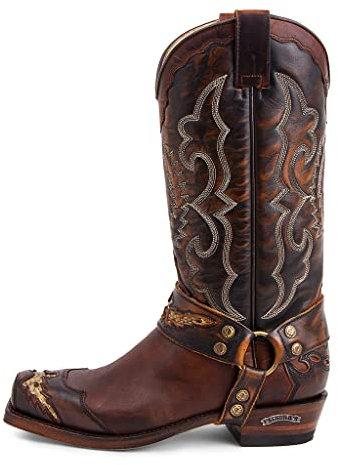 Sendra Boots - 4060 58 Stivali da cowboy da donna e da uomo con tacco e punta rotonda - Stile Camper Boots marrone - Stivali alla moda - 43