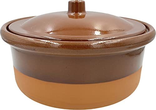 Olla Cazuela Tartera cacerola barro esmaltado 24 o 28 cms diámetro CON TAPA (28 x 17 cms alta)